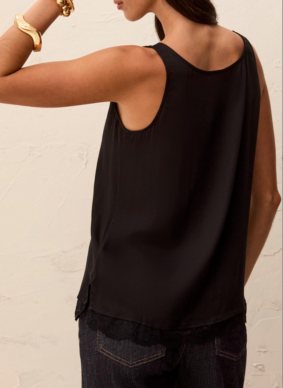 Tribal Cami w/Lace-Black