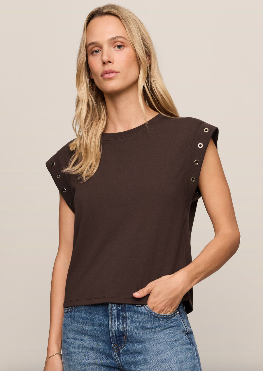 Camino Grommet Top-Chocolate