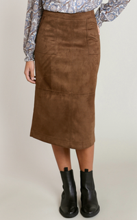 Dex Suede Midi Skirt