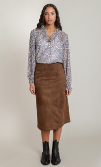 Dex Suede Midi Skirt