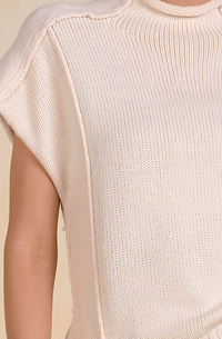 Elan Crew Neck Cap Sleeve Sweater