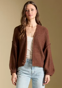 Aden Sweater Cardigan-Chocolate