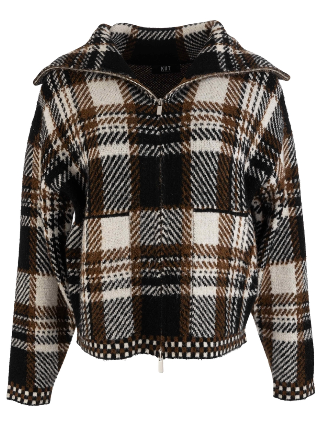 Kut Rue Zip Up Sweater Knit Jacket