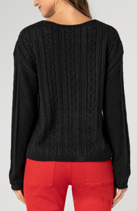 Liverpool Cable Knit V-neck Sweater