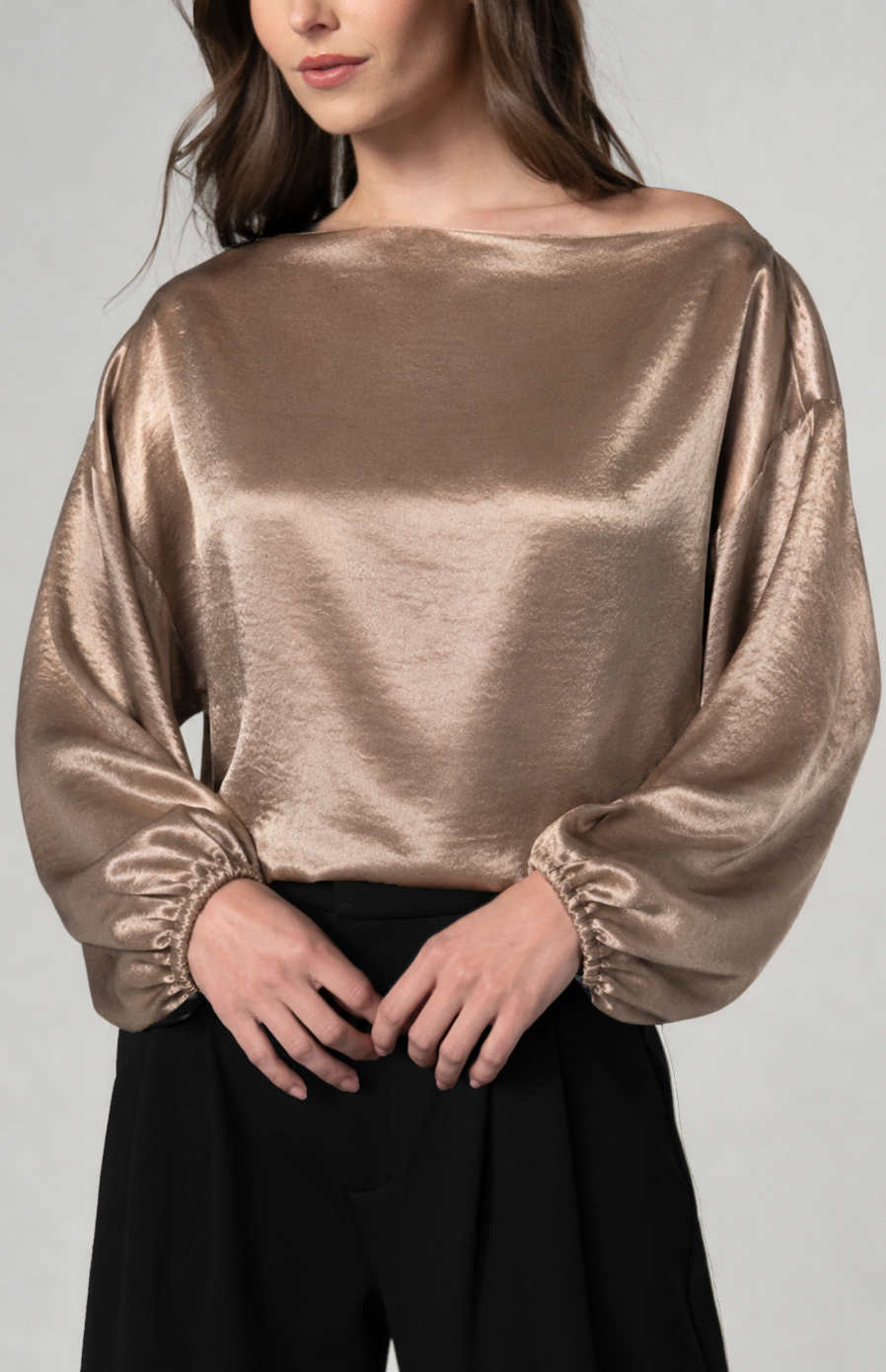 Liverpool One Shoulder Woven Top w/Ties