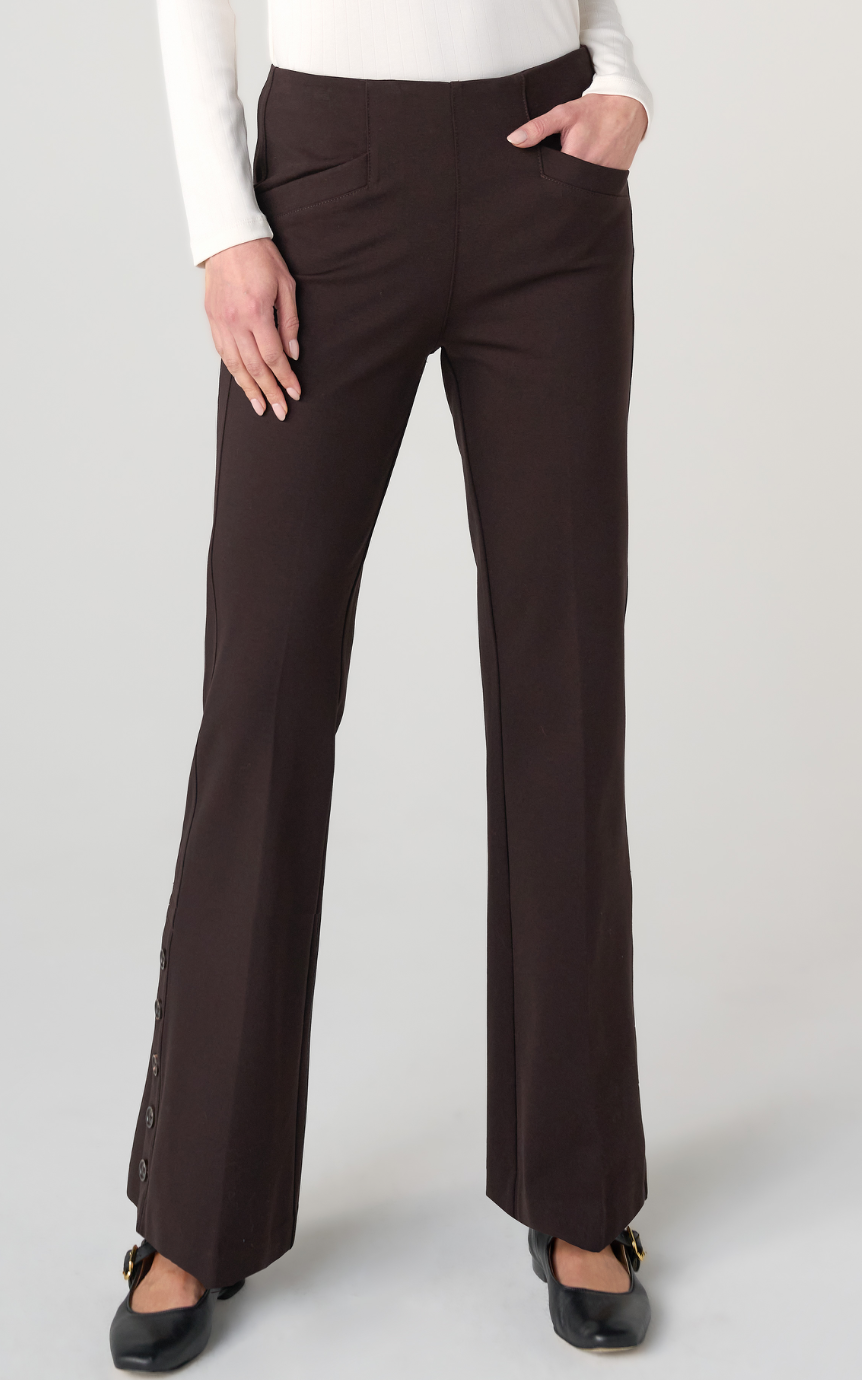 Liverpool Stella Pull-On Flare w/Button Hem Trouser