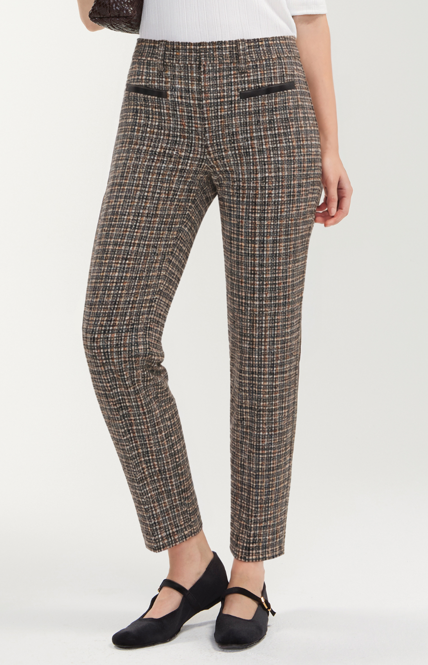 Liverpool Midrise Trouser w/Faux Leather Trim