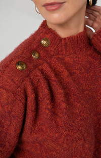 Liverpool Mock Neck Sweater w Buttons
