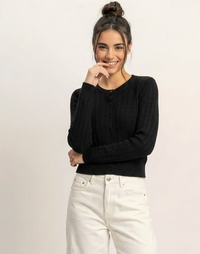 Pointelle Button-Down Cardigan
