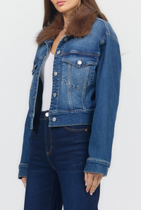 Dear John Arden Denim Jacket W/Fur Collar