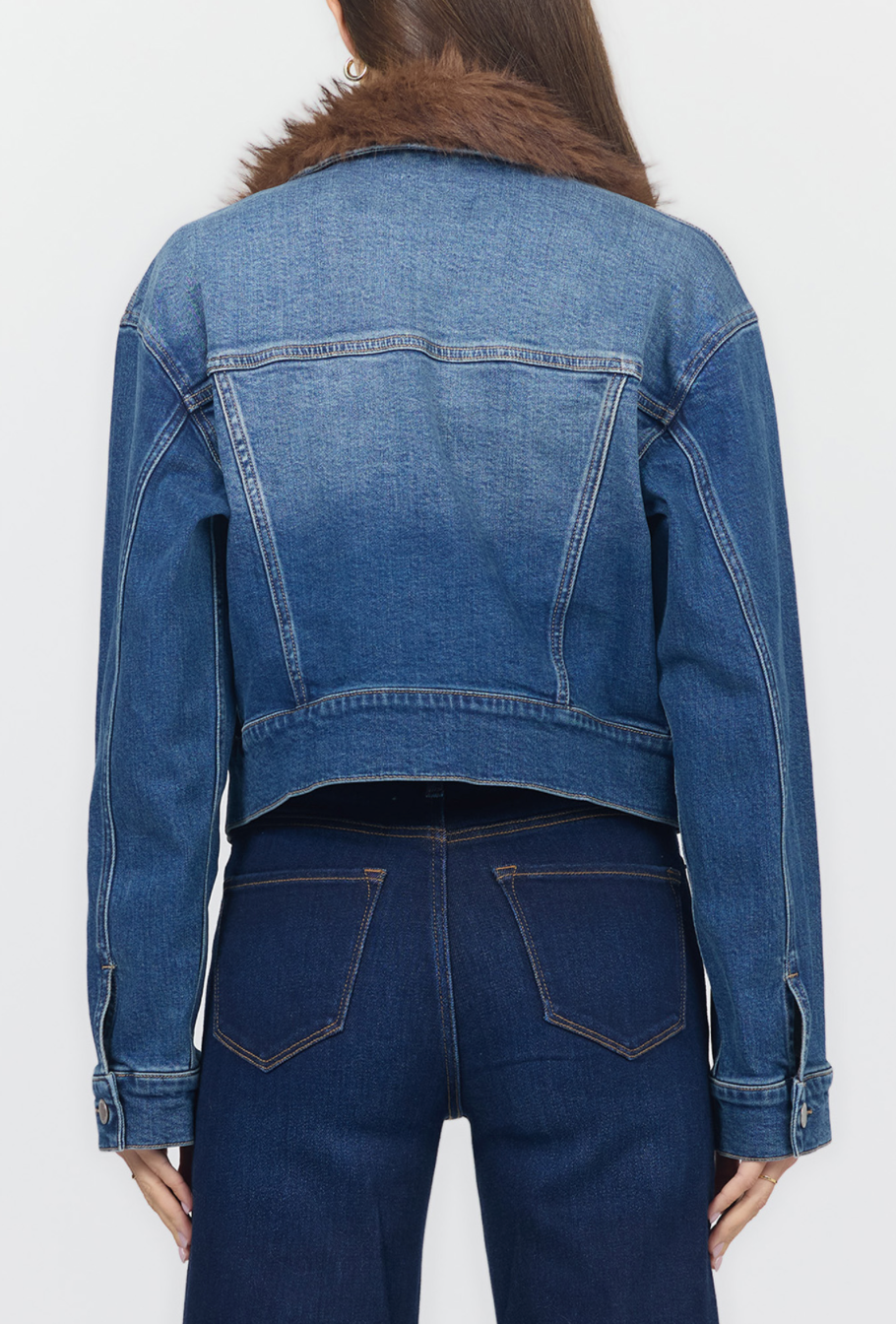 Dear John Arden Denim Jacket W/Fur Collar