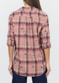 Dear John Galina Plaid Top w/Rosebuds