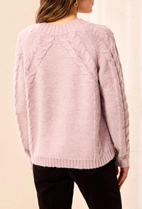 Tribal Cable Knit Sweater-Violet