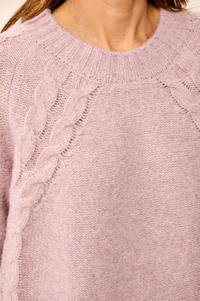 Tribal Cable Knit Sweater-Violet