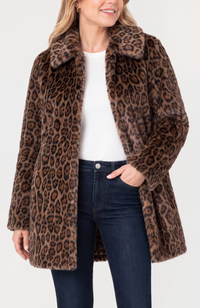 Liverpool Leopard Faux Fur Coat
