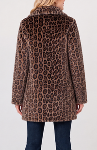 Liverpool Leopard Faux Fur Coat