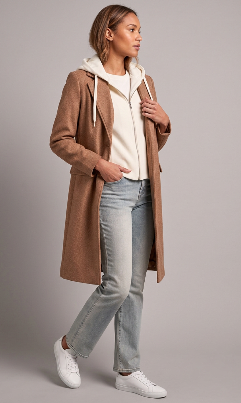 Tribal Trench Coat w/Fooler Hoodie