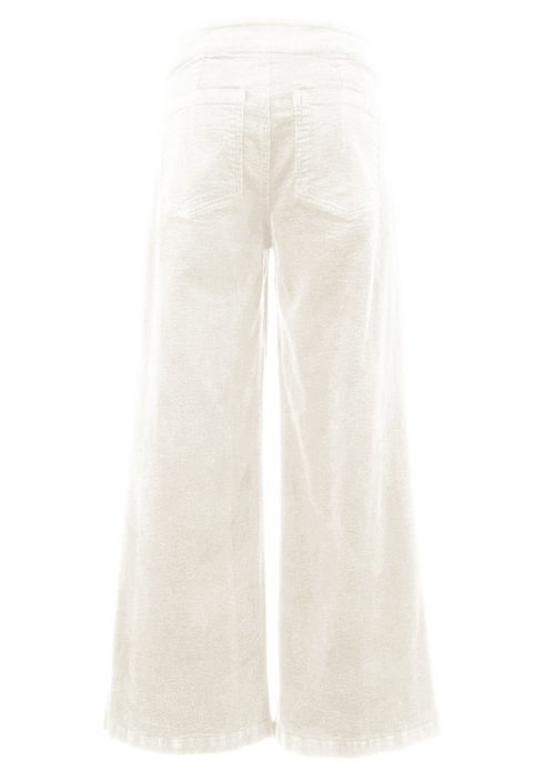 Kut Meg Corduroy Wide Leg Pant w/Welt Pocket-Ivory