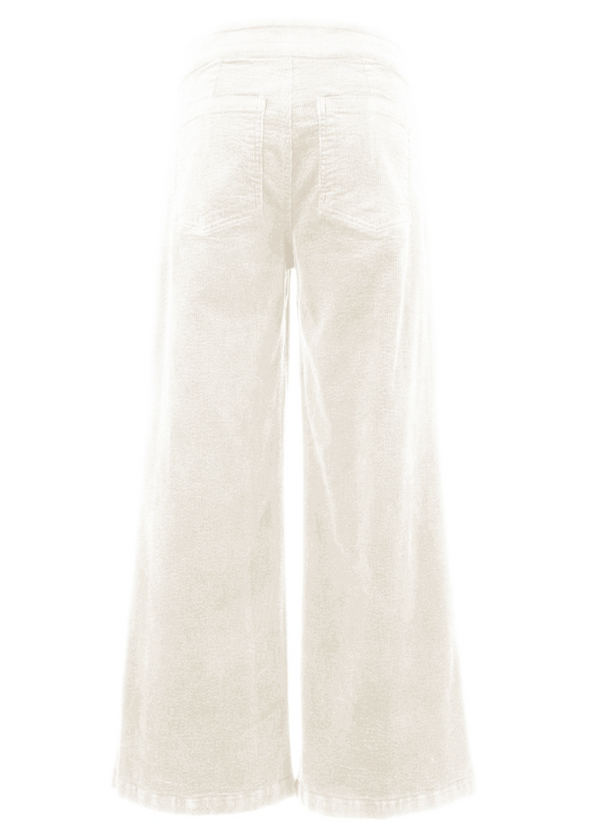 Kut Meg Corduroy Wide Leg Pant w/Welt Pocket-Ivory