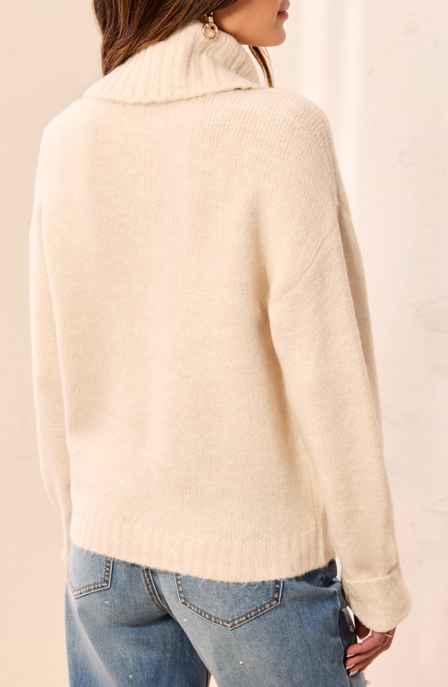 Tribal Bow Detail Sweater-Ivory