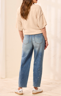 Tribal Audrey Barrel Jeans w/Pearls & Stones