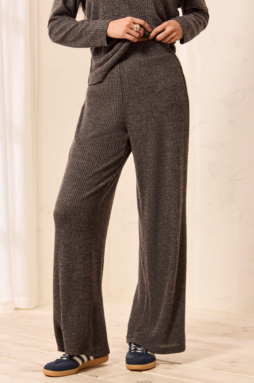 Tribal Pull On Cozy Pant-Charcoal