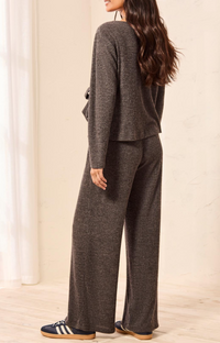 Tribal Pull On Cozy Pant-Charcoal