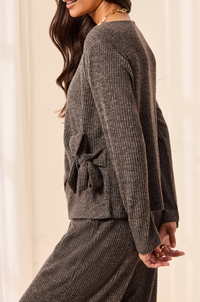 Tribal Top w/Side Knot-Charcoal