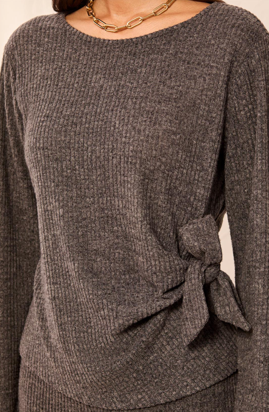 Tribal Top w/Side Knot-Charcoal