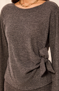 Tribal Top w/Side Knot-Charcoal