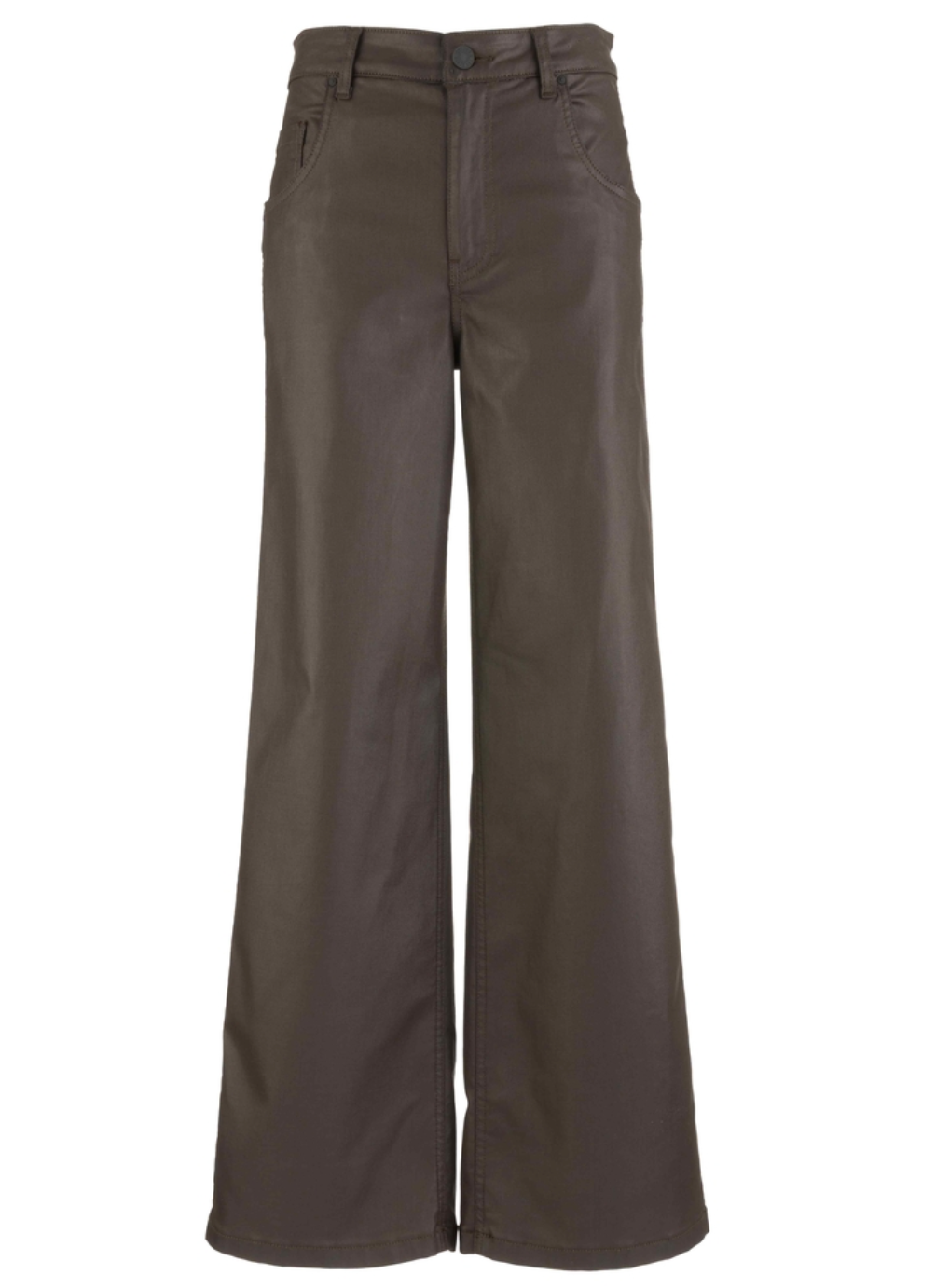 Kut Jodi Coated Straight Leg Pants-Chocolate