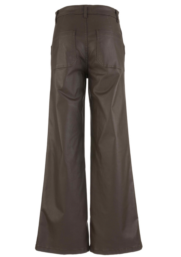 Kut Jodi Coated Straight Leg Pants-Chocolate