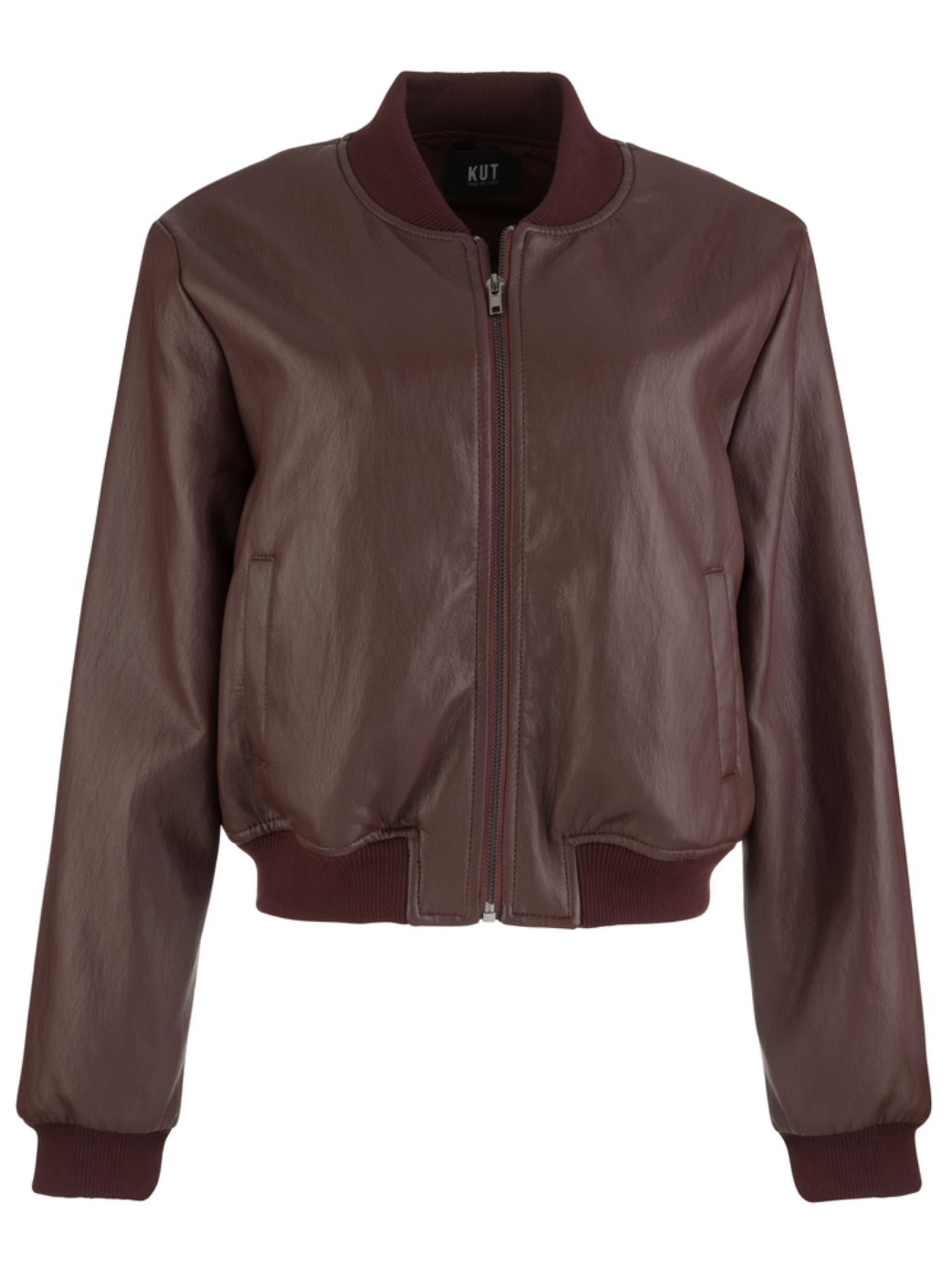 Kut Steph Zip Front Bomber Jacket-Bordeaux