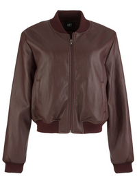 Kut Steph Zip Front Bomber Jacket-Bordeaux