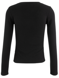 Kut Sarah Scoop/Rib Knit Top-Black