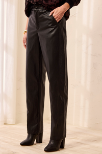 Tribal Faux Leather Barrel Pant