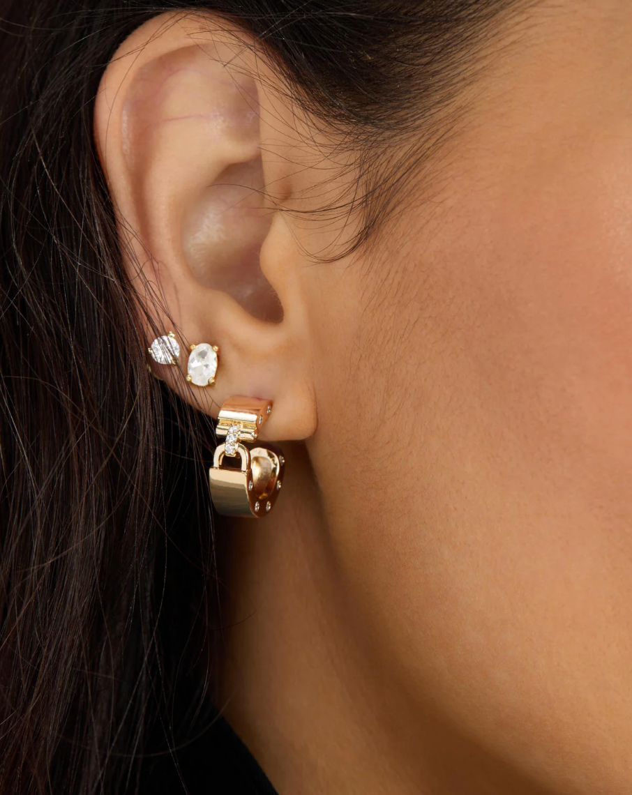 Ashley Lock Huggie Earrings
