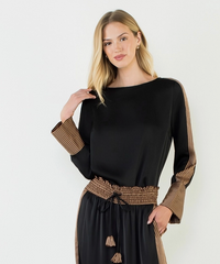 THML Satin Top with Stripe Details
