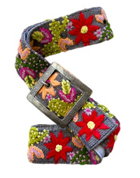 Embroidered Fabric Belt