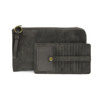 Faux Suede Karina Convertible Wristlet