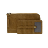 Faux Suede Karina Convertible Wristlet