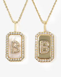 MM Double Sided Initial Tag Necklace