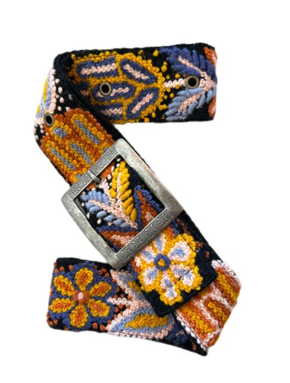 Embroidered Fabric Belt