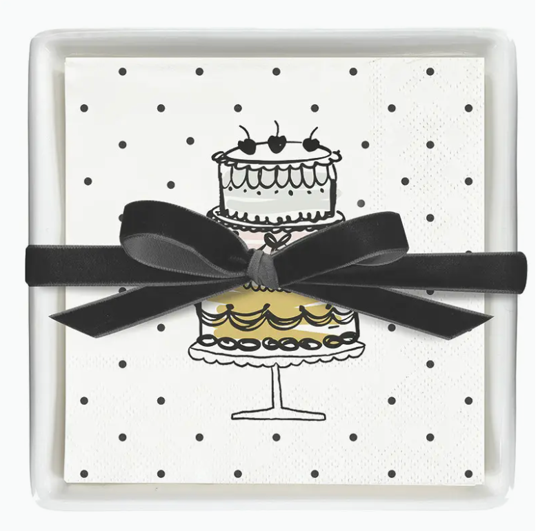 Ceramic Napkin Tray + Napkins