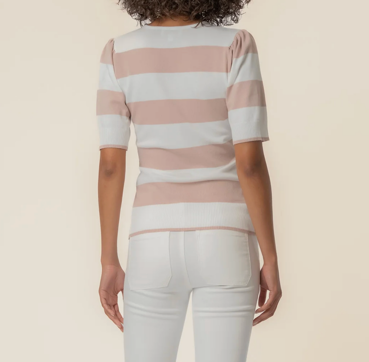 Kut Yona Striped Vneck Sweater