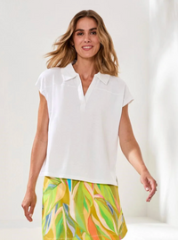 Tribal Cap Sleeve Collar Top