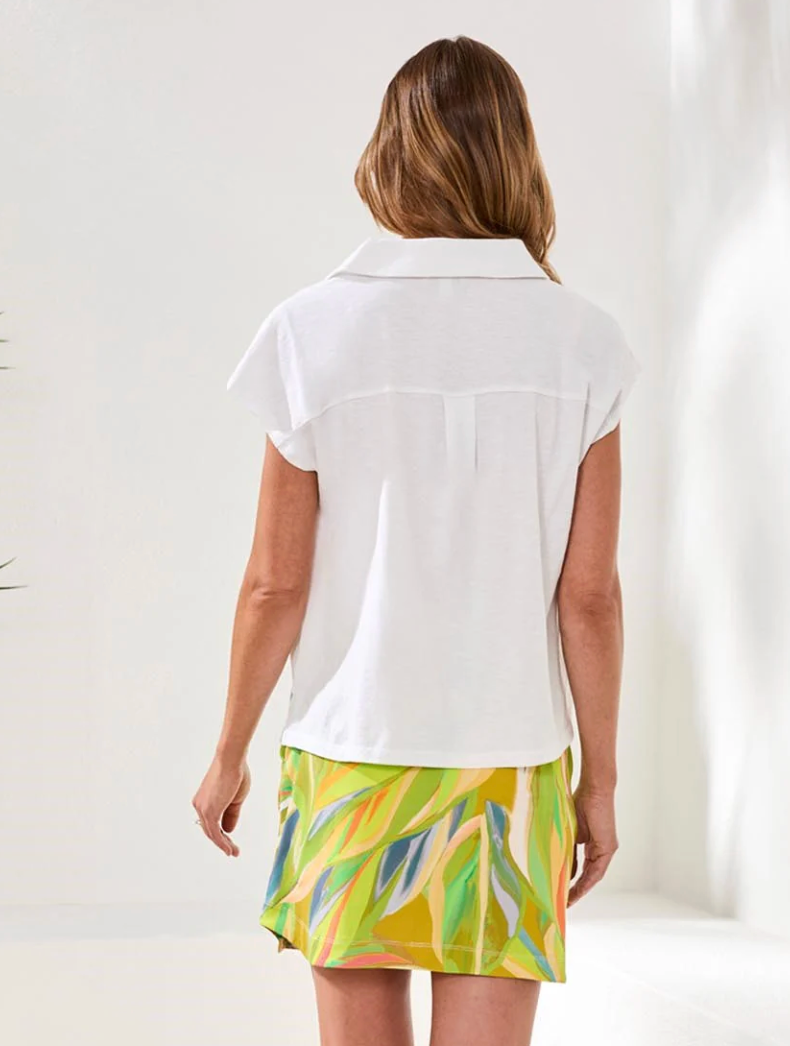 Tribal Cap Sleeve Collar Top