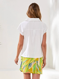 Tribal Cap Sleeve Collar Top