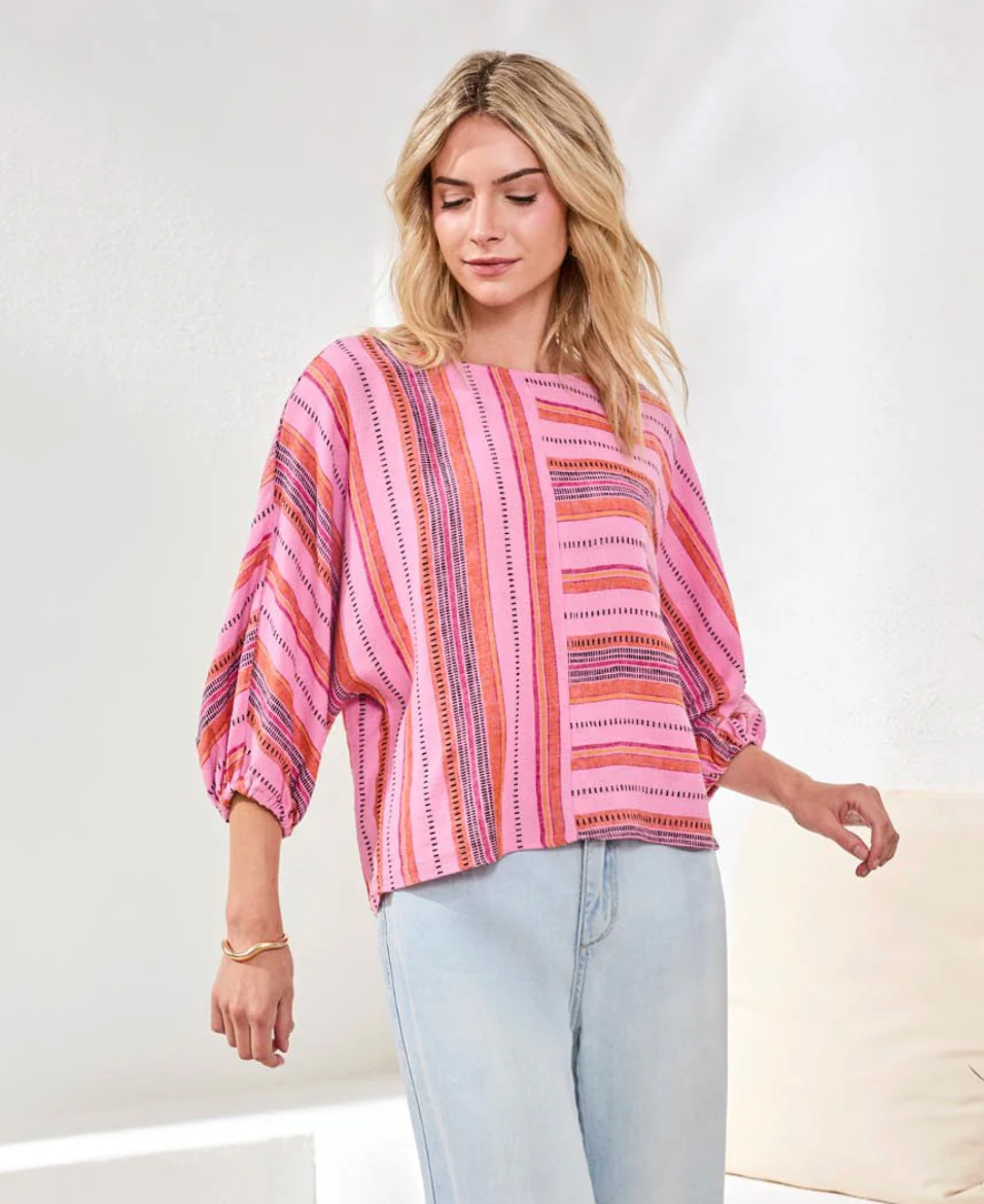 Tribal Boat Neck Blouse