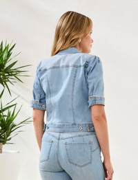Tribal Elbow Sleeve Denim Jacket